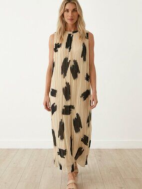 NWT Zara Sleeveless Pleated Maxi Dress Size Medium